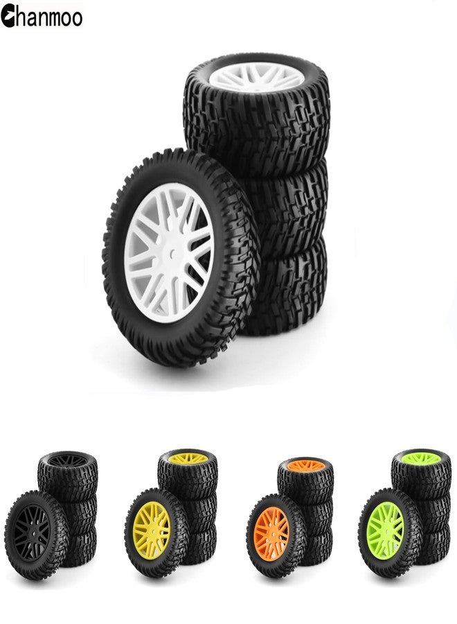 Chanmoo إطارات وعجلات Chanmoo 1/10 RC للطرق الوعرة، إطارات مطاطية سداسية 12 مم لشاحنات السباق القصيرة مع حشوة إسفنجية لسيارات الباجي بمقياس 1:10 من ARRMA وTraxxas وWltoys 144001 وLosi وHSP 94107 و94170 و94155 و94177، 4 قطع (أسود) - Image 5